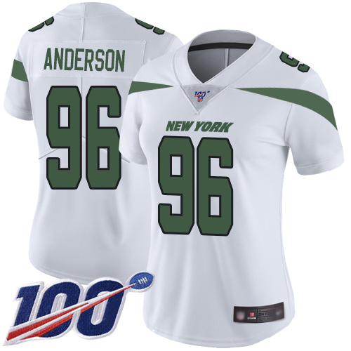 New York Jets Limited White Women Henry Anderson Road Jersey NFL Football #96 100th Season Vapor Untouchable